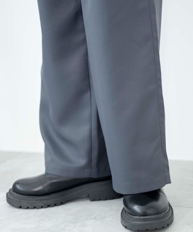 WEGO 【ウエストゴム/手洗い可】カラーイージーパンツ ダークグレー