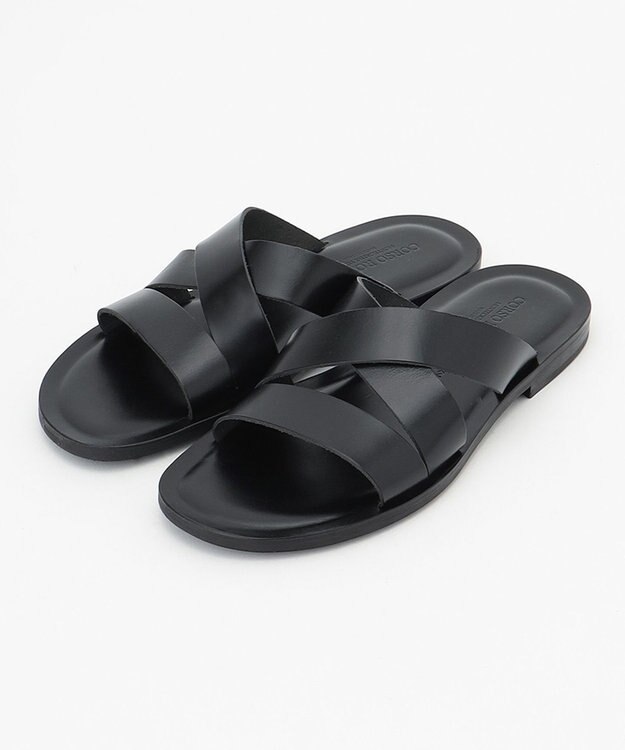 JOSEPH ABBOUD MOUNTAIN 【SPACE】レザーサンダル ブラック系