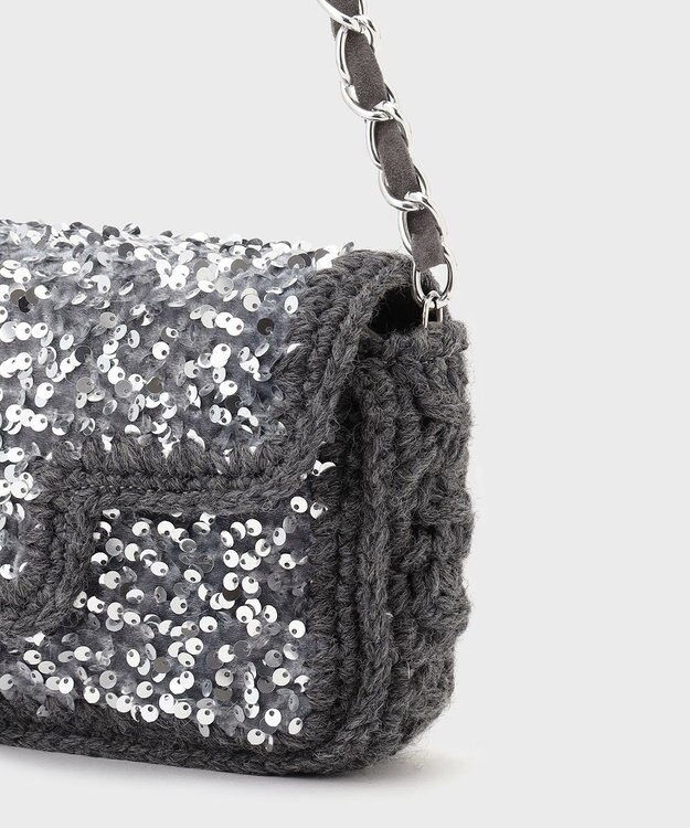 GRACE CONTINENTAL Caterina bertiniスクエアスパンバッグ シルバー