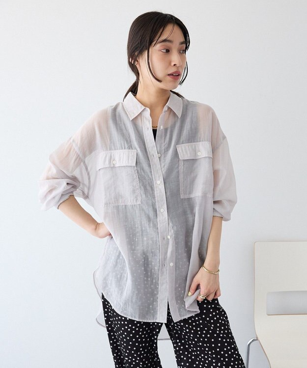 CRAFT STANDARD BOUTIQUE シアーハオリシャツ Light Gray