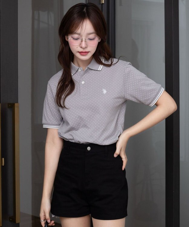 WEGO 【26年春夏新カラー登場/ユニセックス着用ITEM/SMLサイズ展開】U.S. POLO ASSN.別注ラインポロシャツ 柄1