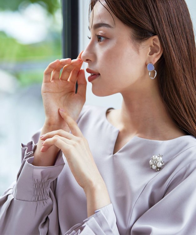 Tiaclasse 【洗える】プリーツパフ袖チュニックブラウス グレー