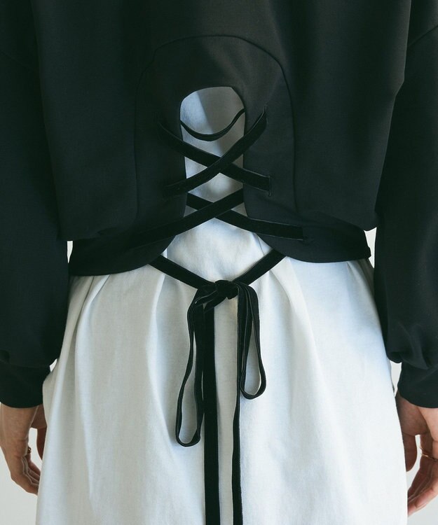 Green Parks ａ．バックレースアップスウェット Black