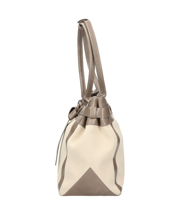 INTER-CHAUSSURES 【CHRISTIAN VILLA】レザーハンドルキャンバストート グレーコンビ