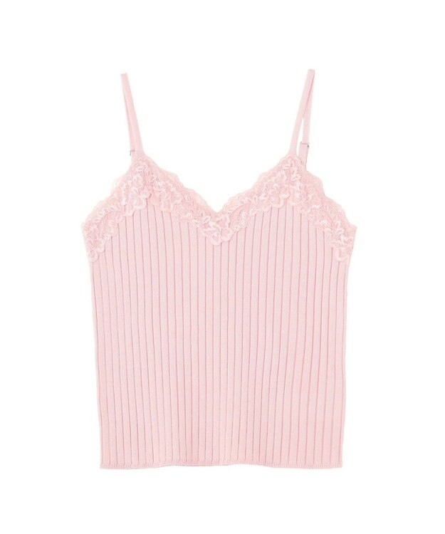 earth music&ecology レースリブキャミソール Pink
