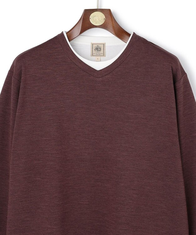 J.PRESS MEN 【WEB・一部店舗限定】フェイクレイヤード ロングスリーブTシャツ ワイン系