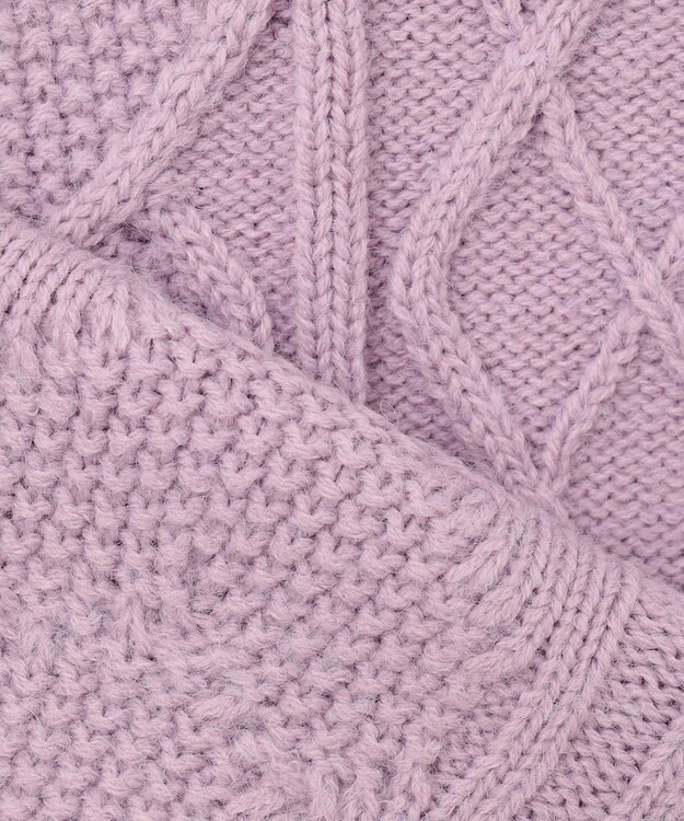 ANY KIDS リボン ケーブル ニット ラベンダー