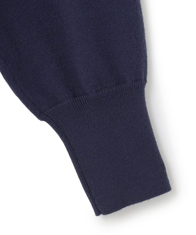 UNFILO ネックビジュー ニットワンピース ネイビー