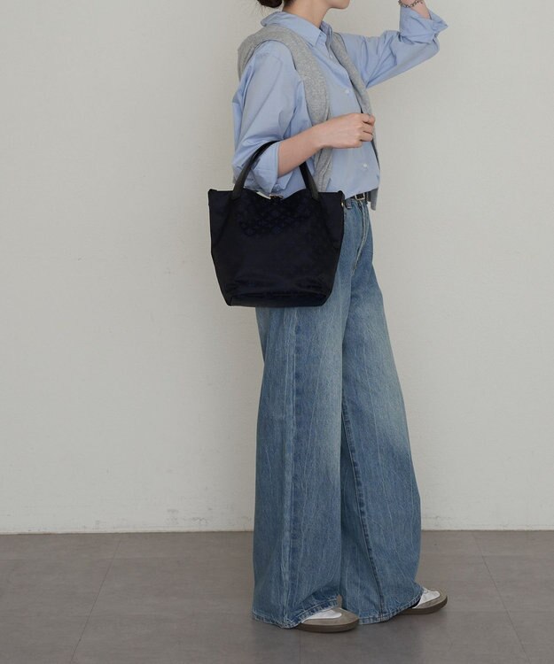 russet ナイロンジャガード2WAYミニトートバッグ(SF-260) Black/Navy