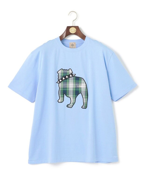 J.PRESS MEN 新色登場！【KING SIZE】【UNISEX】ファブリックワッペン バックブルTシャツ サックスブルー系
