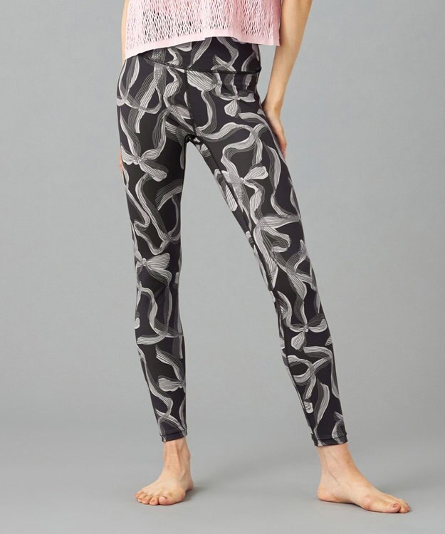 Chacott Chacott BALANCE リボンプリントレギンス ブラックプリント