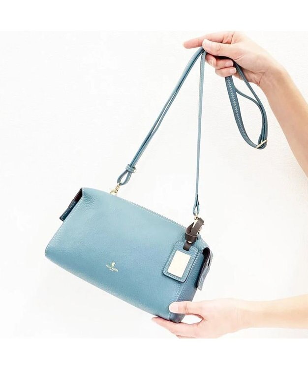 PELLE BORSA シンプルショルダーポシェット Reinette レネット 4717 ブルーグレー