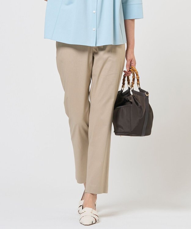 J.PRESS LADIES 【WEB限定カラーあり】セルロースリネンストレッチ テーパード パンツ ベージュ系