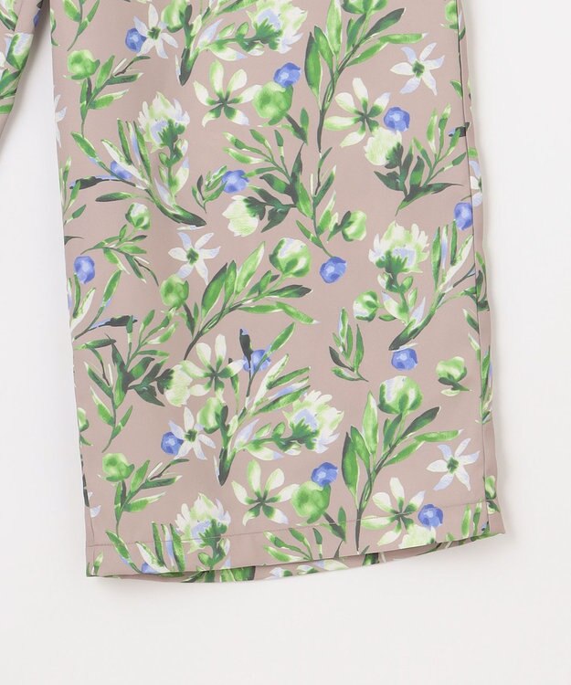 ANY 【ウエストゴム/洗濯機可能】フラワープリントリラックスパンツ ベージュベース