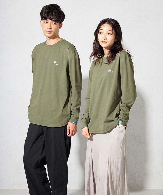 SHARE PARK LADIES 【UNISEX】吸水速乾 LMCバックプリントロングスリーブTシャツ（S・Mサイズ） オリーブ