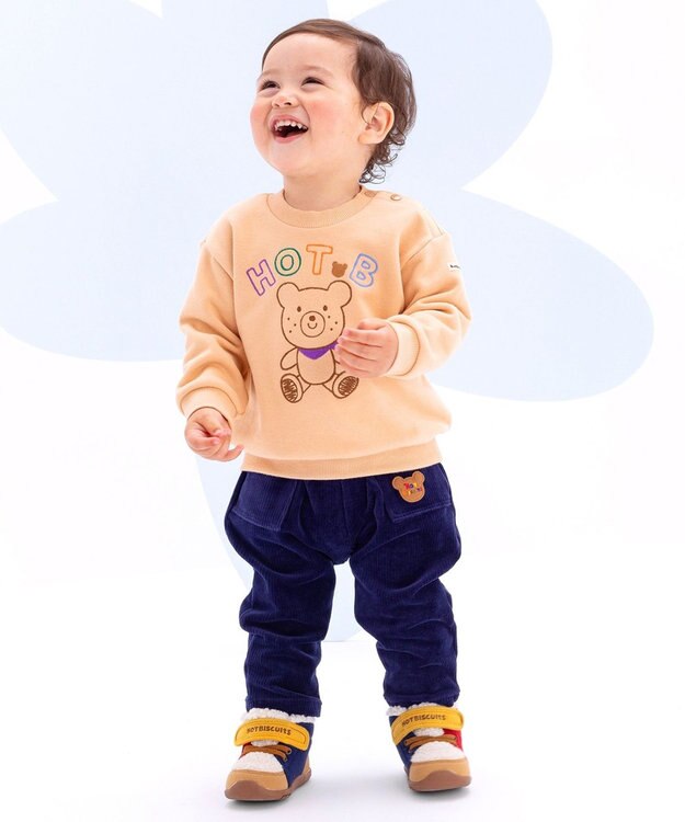 MIKI HOUSE HOT BISCUITS 【80-110cm】【NEW Color Series】裏毛パイル素材 トレーナー ベージュ