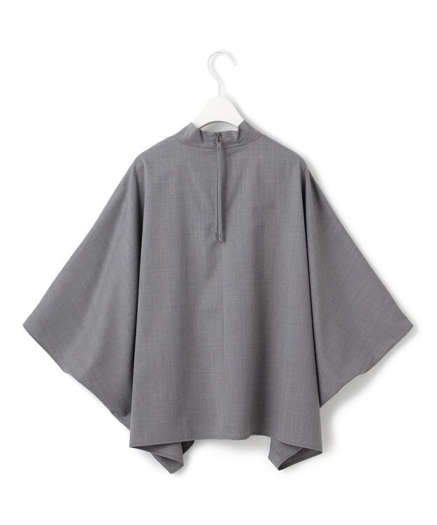 ICB 【洗える】Ｔ/Ｗブロード ハイネックブラウス ライトグレー系