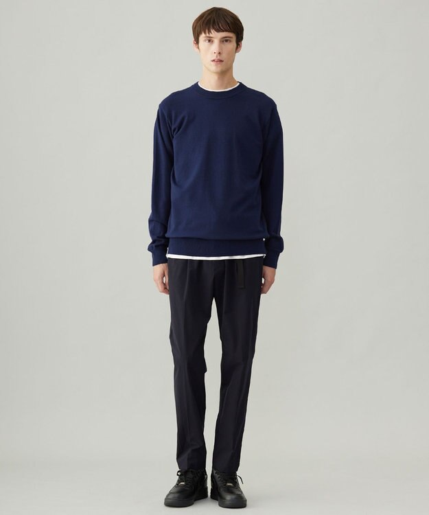 UNFILO MENS 【男女兼用】ライトウォーム クルーネックニット ネイビー