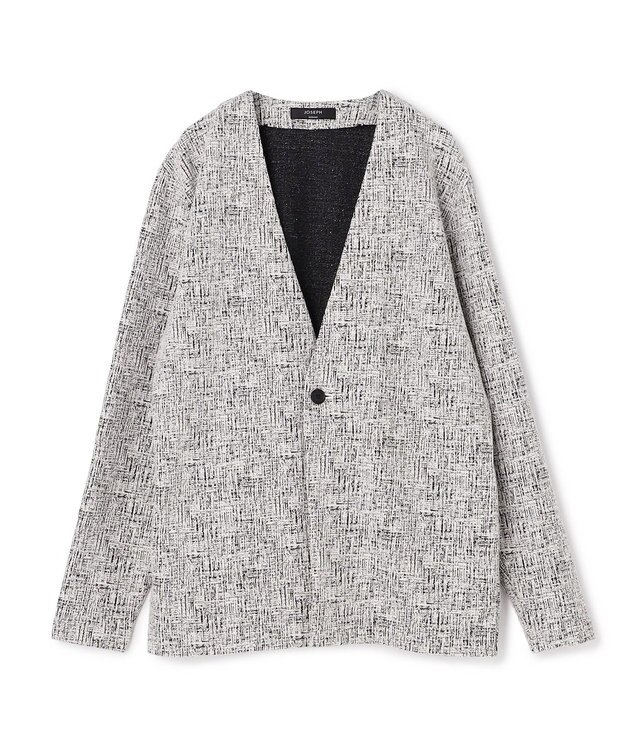 JOSEPH HOMME 【イージーケア】パフィーチェックジャージー　カーディガン ライトグレー系