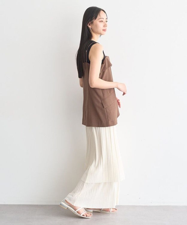 earth music&ecology プリーツレイヤードライクスカート Ivory