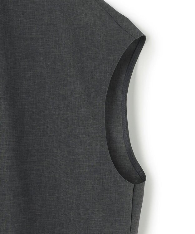 BEIGE， 【イージーケア】BATEAU / Vネック ギャザーブラウス Charcoal