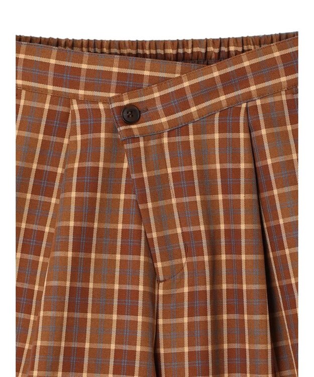 Green Parks ・ＥＬＥＮＣＡＲＥ　ＤＵＥ　チェックワイドパンツ Brown