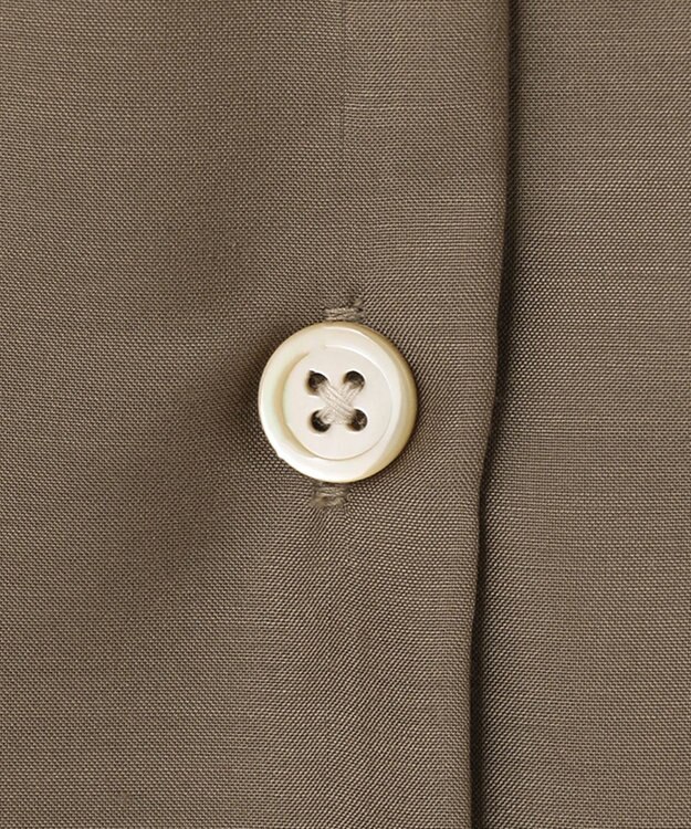 自由区 【洗える/シワになりにくい】オープンカラー シアーブラウス ブラウン系