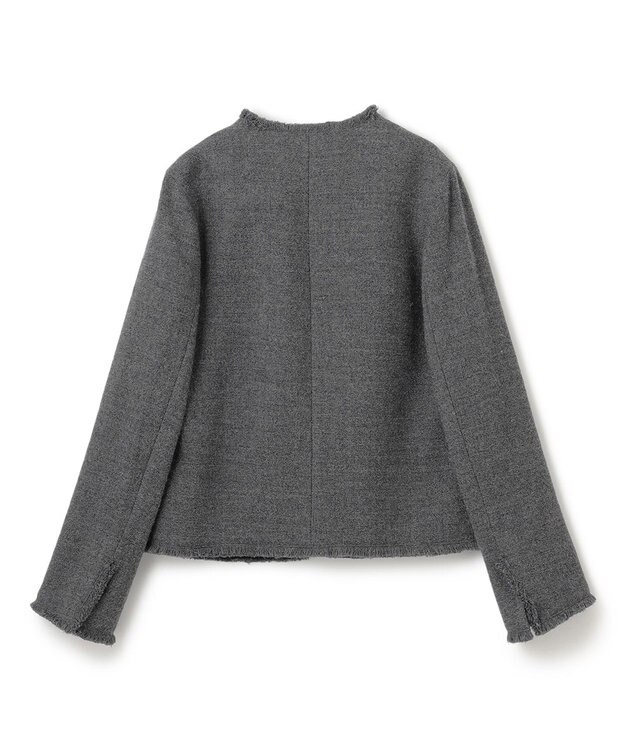 BEIGE， MILLAM / フェイクレザーパッチツイードジャケット Md Gray