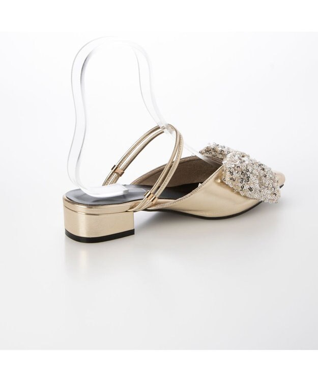 MODE ET JACOMO <noyau>2WAYリボンストラップミュールパンプス ゴールドコンビ