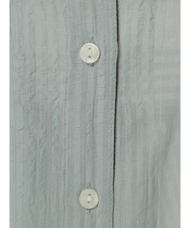 Green Parks インド綿  バンドカラーデザイン５分袖シャツ Mint