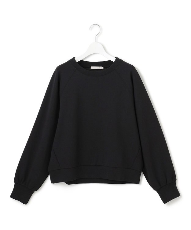 ICB L 【洗える】ジョーゼットジャージー  ドルマンスリーブプルオーバー ブラック系