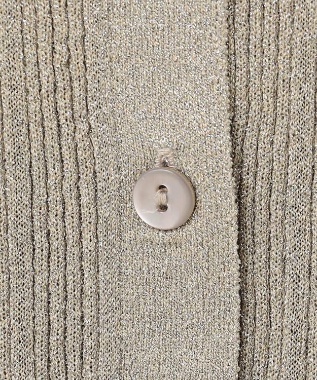 自由区 L 【カタログ掲載・アンサンブル対応・洗える】グリッターリブ カーディガン サンド