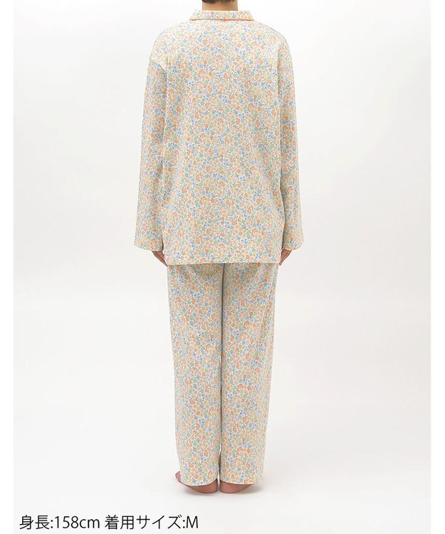 Wing パジャマ 綿100%(本体) スムース素材 長袖 長ズボン レディース EP7046 ウイング／ワコール オレンジ