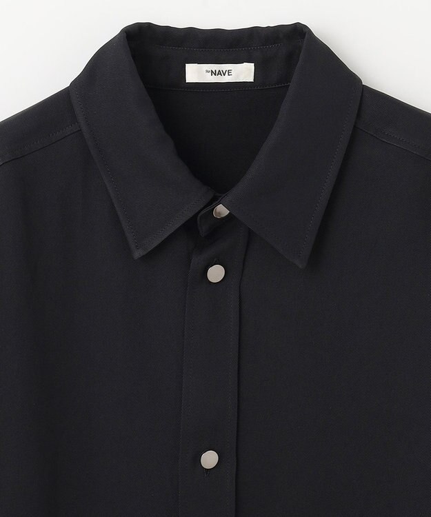 NAVE 【ReNAVE　洗える】アセテートギャバシャツ ブラック
