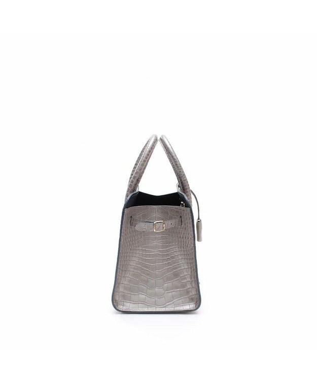 A.D.M.J. 【牛革】クロコ型押しサイドバックルトート25cm(ショルダーストラップ付) GG