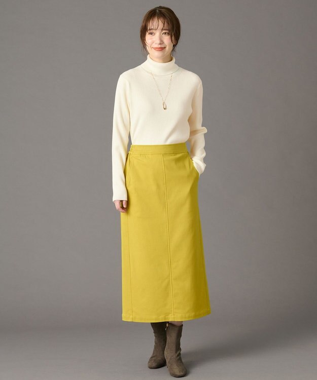 ANY L 【洗濯機可】ウォームニットリブタートルネック オフ