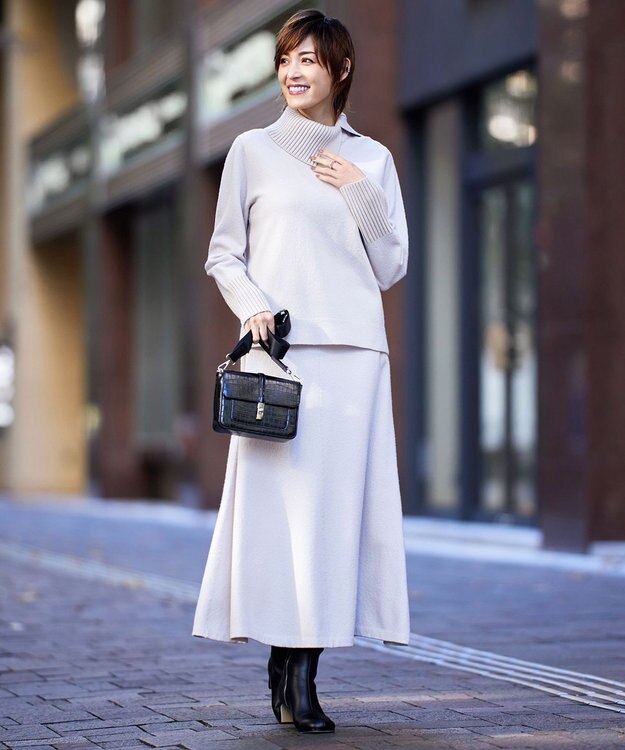 ICB L ミルドウール ニットスカート トープ系