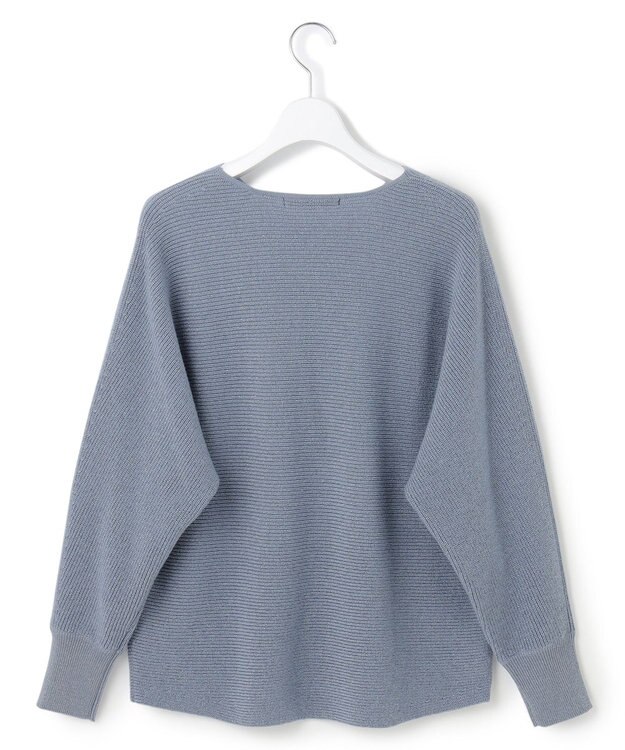 23区 L 【洗える】ラメウール ドルマンスリーブ ニット サックスブルー系