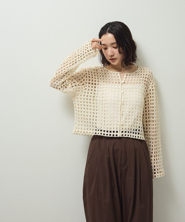 Green Parks ・ＳＵＧＡＲ　ＳＰＯＯＮ　２ｗａｙフラワーメッシュカーデ Ivory