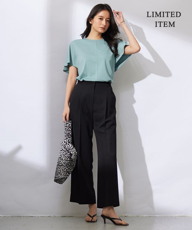 ICB 【2WAY・WEB限定・洗える】シルフィルダブルクロス サスペンダーパンツ ブラック系