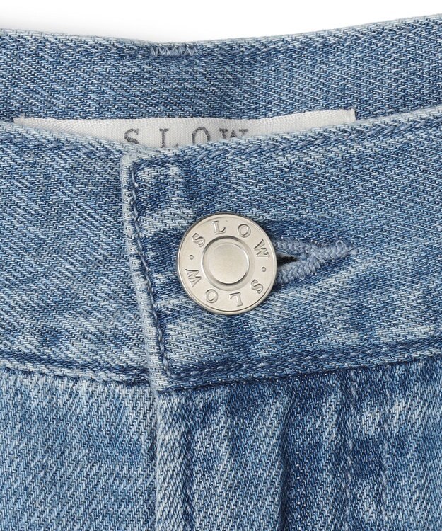23区 【SLOW/一部店舗限定】LIGHT DENIM  ワイド パンツ ブリーチ