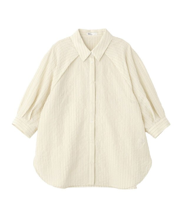 CRAFT STANDARD BOUTIQUE ストライプラグランタックシャツ Ivory