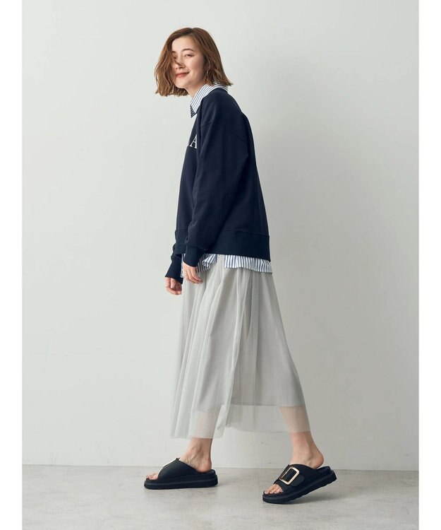 YECCA VECCA ラメチュールギャザースカート Light Gray