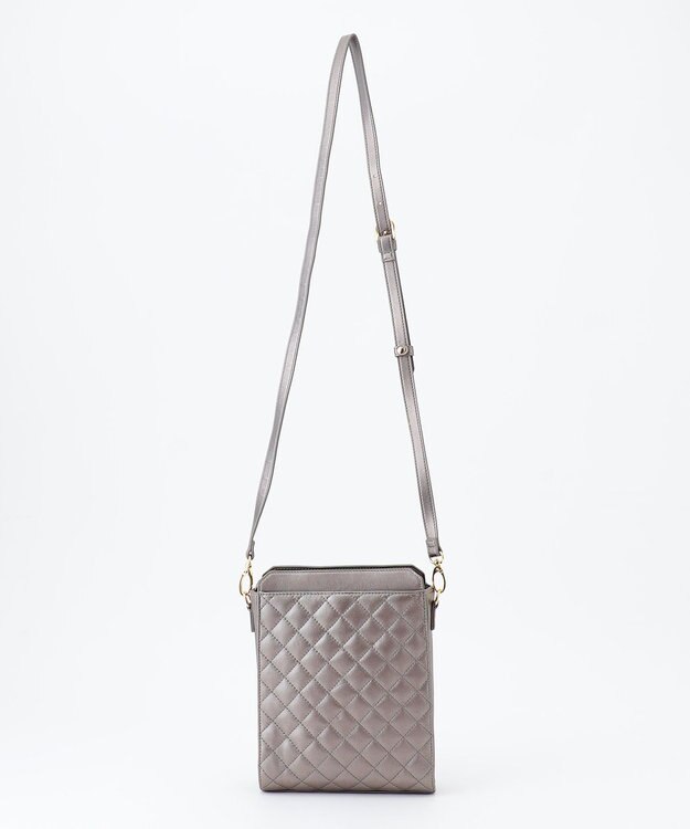 LA BAGAGERIE シープキルトWストラップスクエアショルダー ガンメタリック