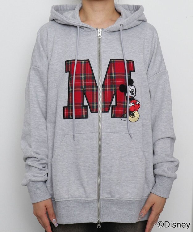 WEGO MICKEY　MOUSE／ジップパーカー 杢グレー