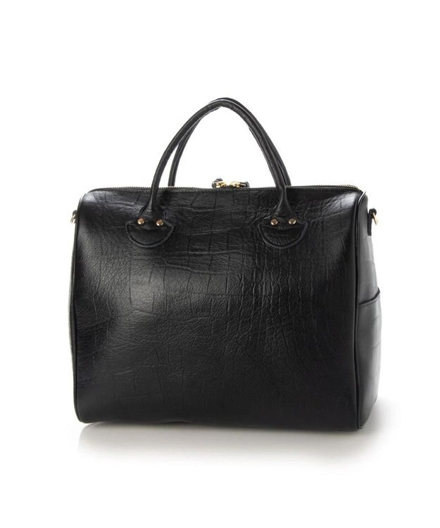 UNBILLION perche 牛革オイル2wayテープショルダー クロコブラック