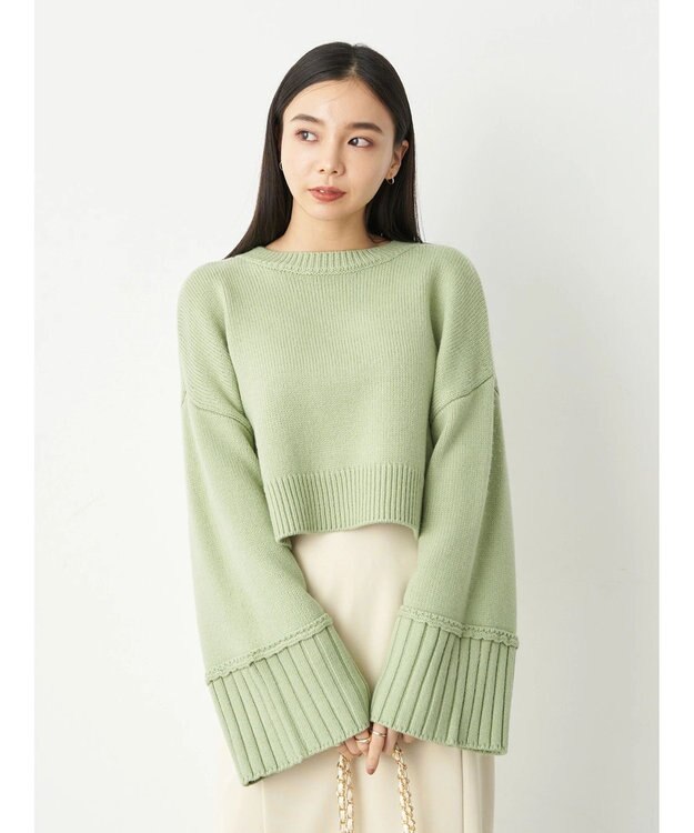 earth music&ecology ワイドスリーブプルオーバー Lime Green