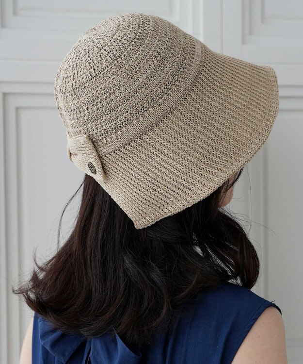 Tiaclasse リボンニットバケットハット ベージュ