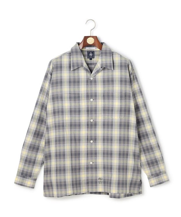 J.PRESS MEN 【J.PRESS ORIGINALS】【UNISEX】Indian Madras Open Shirts / Baggy-Fit ライトグレー系4