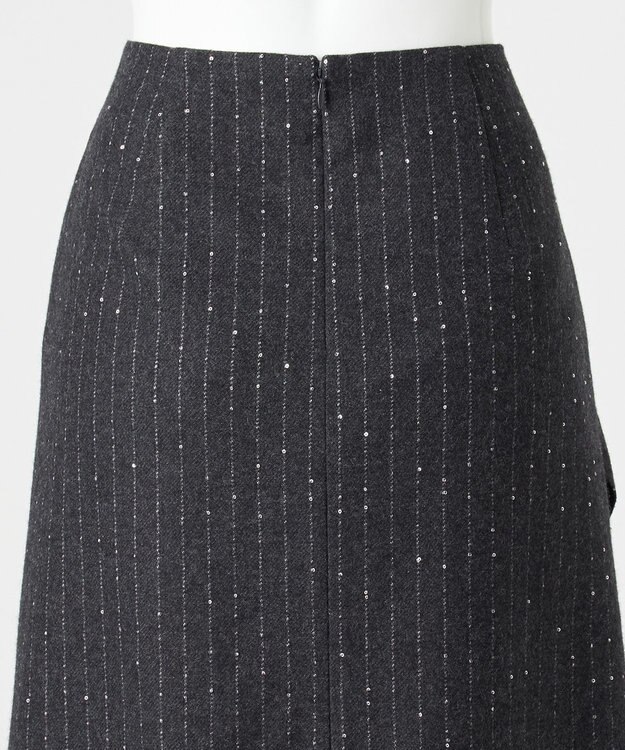 23区 S 【エステータ】ストライプシークイン スカート グレー系